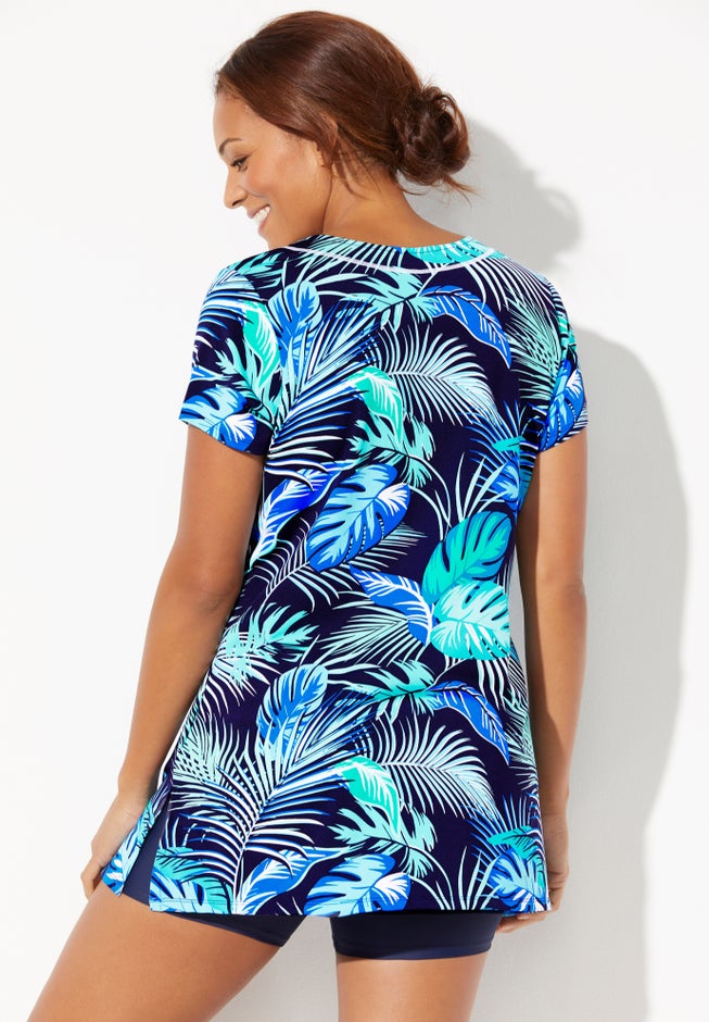 Chlorine Resistant Short Sleeve Swim Tunic image number 1