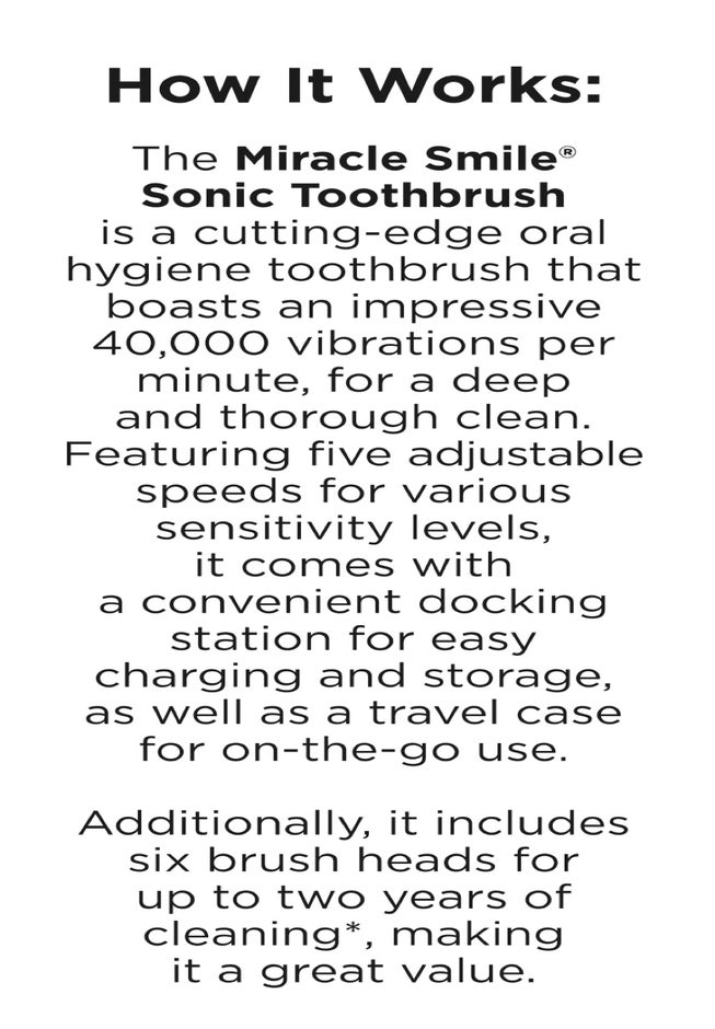 Miracle Smile® Ultra-Sonic Toothbrush image number 8
