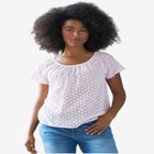 Ballet Neck Eyelet Blouse image number null