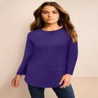 Plus Size Ultimate Cotton Crewneck Long Sleeve Tee image number null