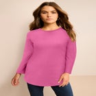 Plus Size Ultimate Cotton Crewneck Long Sleeve Tee image number null