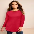 Plus Size Ultimate Cotton Crewneck Long Sleeve Tee image number null