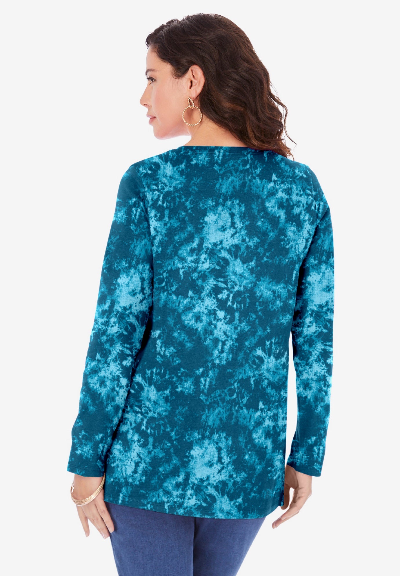 Plus Size Cotton Ultimate Long Sleeve Crewneck Tee image number 1