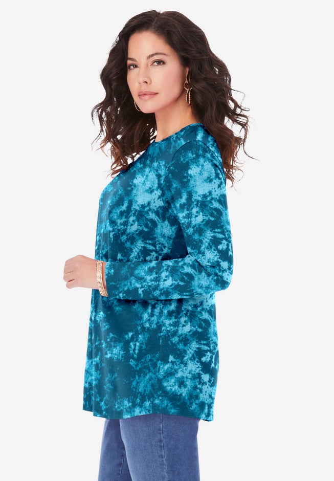 Plus Size Cotton Ultimate Long Sleeve Crewneck Tee image number 2