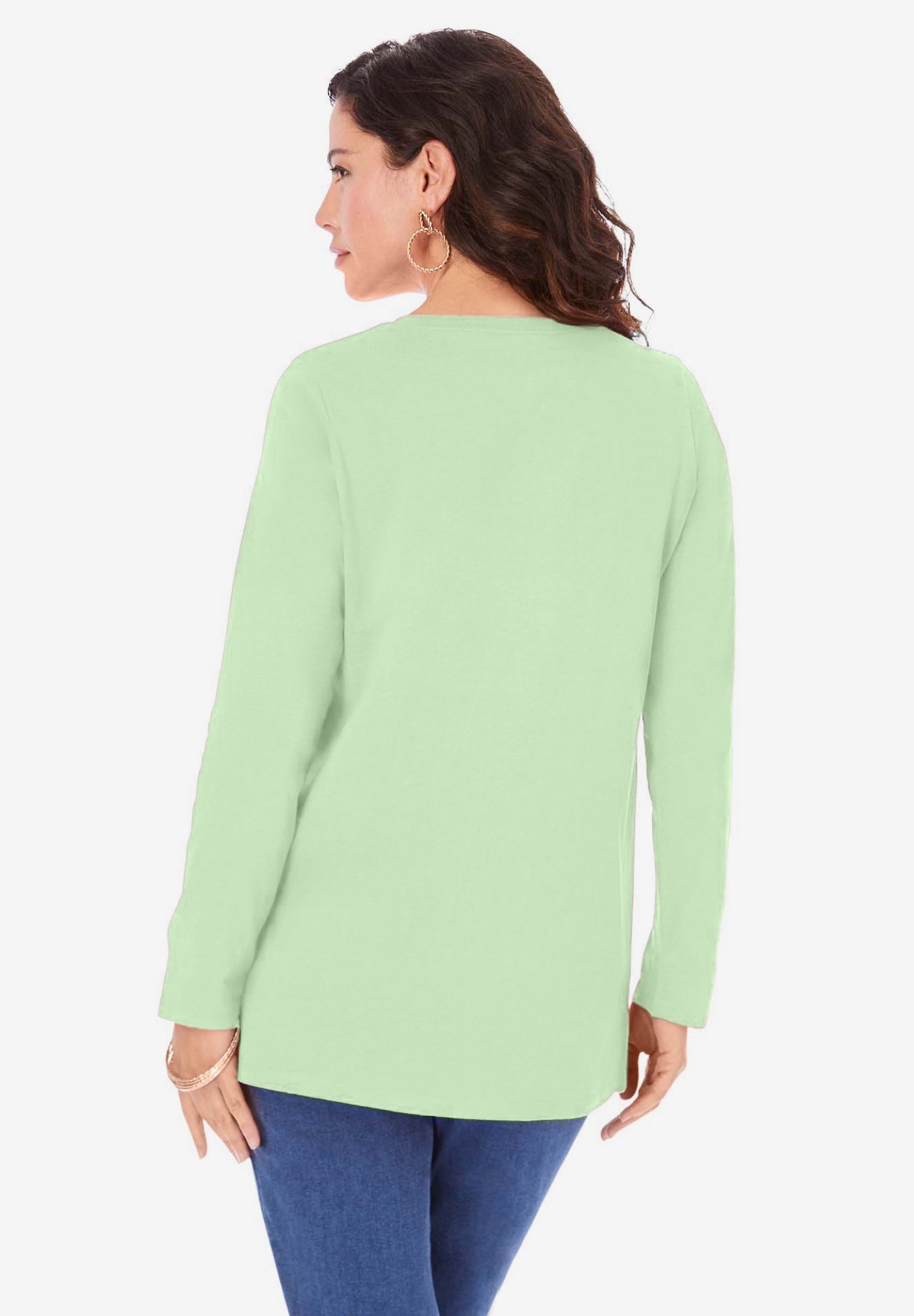 Plus Size Cotton Ultimate Long Sleeve Crewneck Tee image number 1