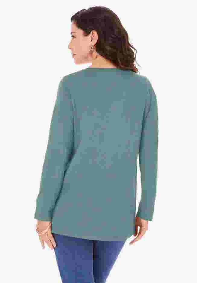 Plus Size Cotton Ultimate Long Sleeve Crewneck Tee image number 1