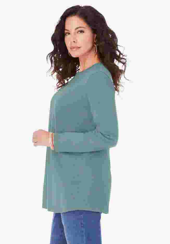 Plus Size Cotton Ultimate Long Sleeve Crewneck Tee image number 2
