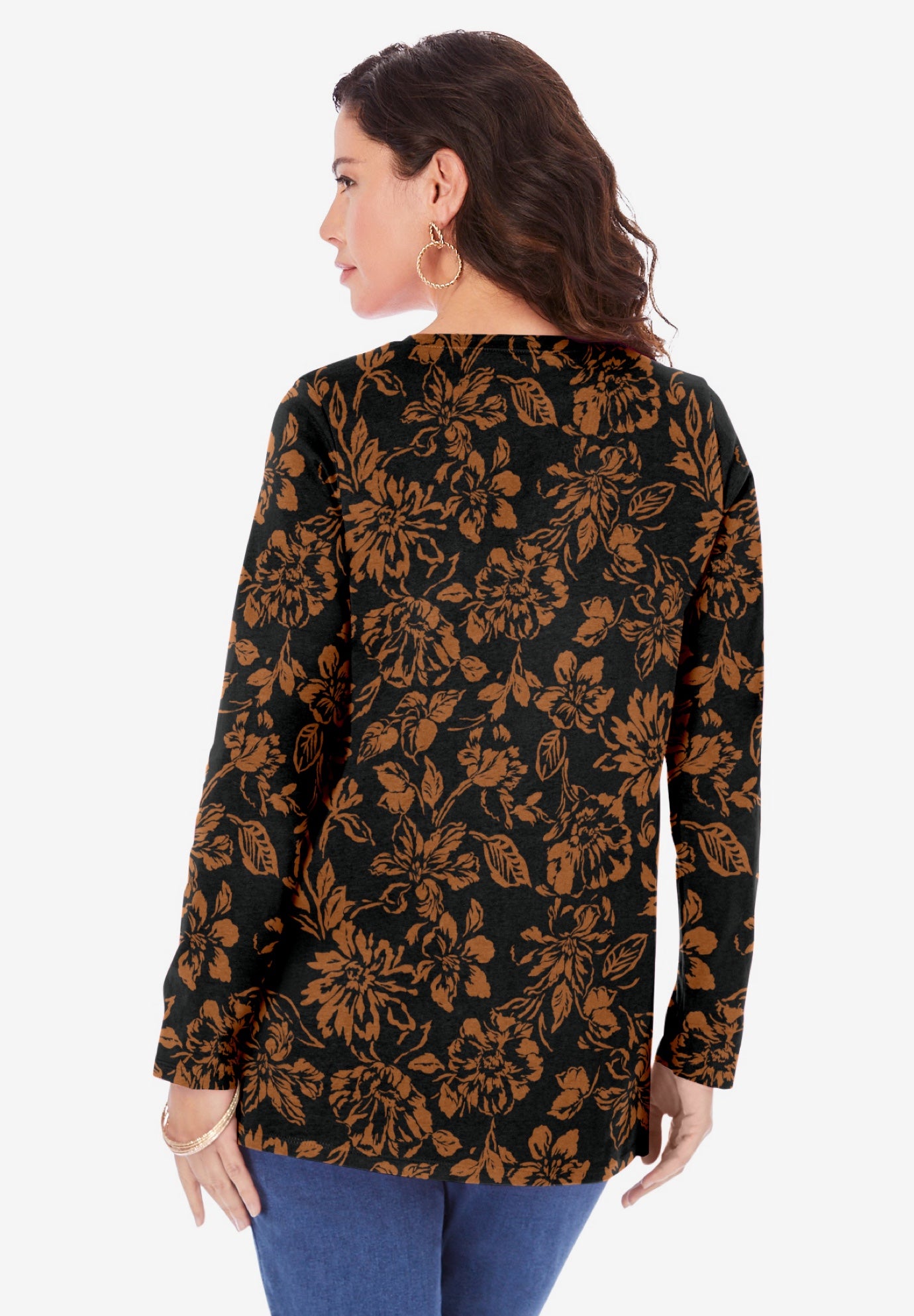 Plus Size Cotton Ultimate Long Sleeve Crewneck Tee image number 1