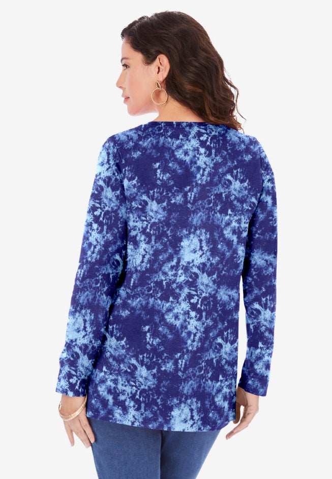 Plus Size Cotton Ultimate Long Sleeve Crewneck Tee image number 1