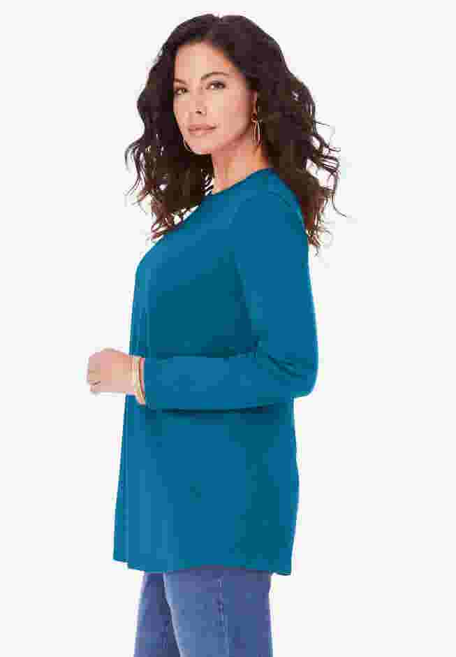 Plus Size Cotton Ultimate Long Sleeve Crewneck Tee image number 2