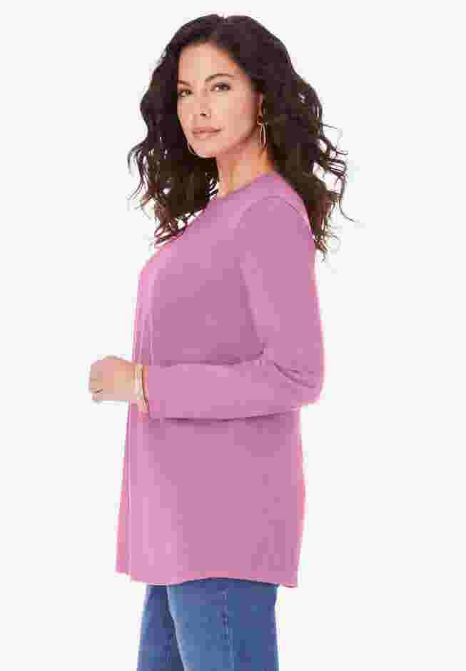 Plus Size Cotton Ultimate Long Sleeve Crewneck Tee image number 2