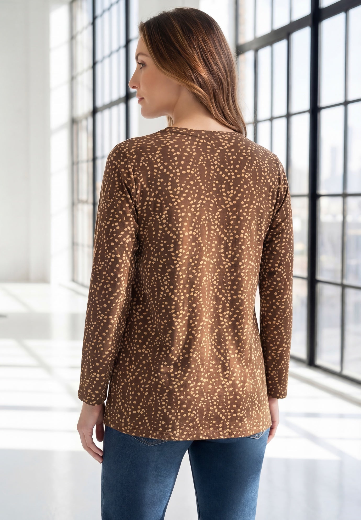 Plus Size Ultimate Cotton Crewneck Long Sleeve Tee image number 1