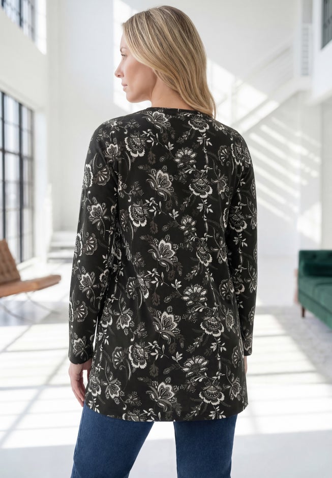 Plus Size Ultimate Cotton Crewneck Long Sleeve Tee image number 1