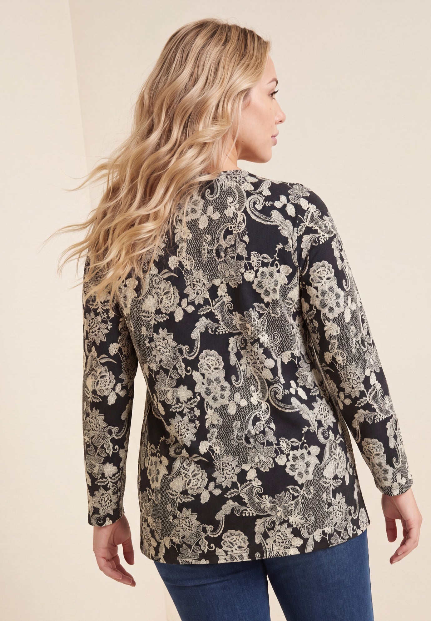 Plus Size Ultimate Cotton Crewneck Long Sleeve Tee image number 1