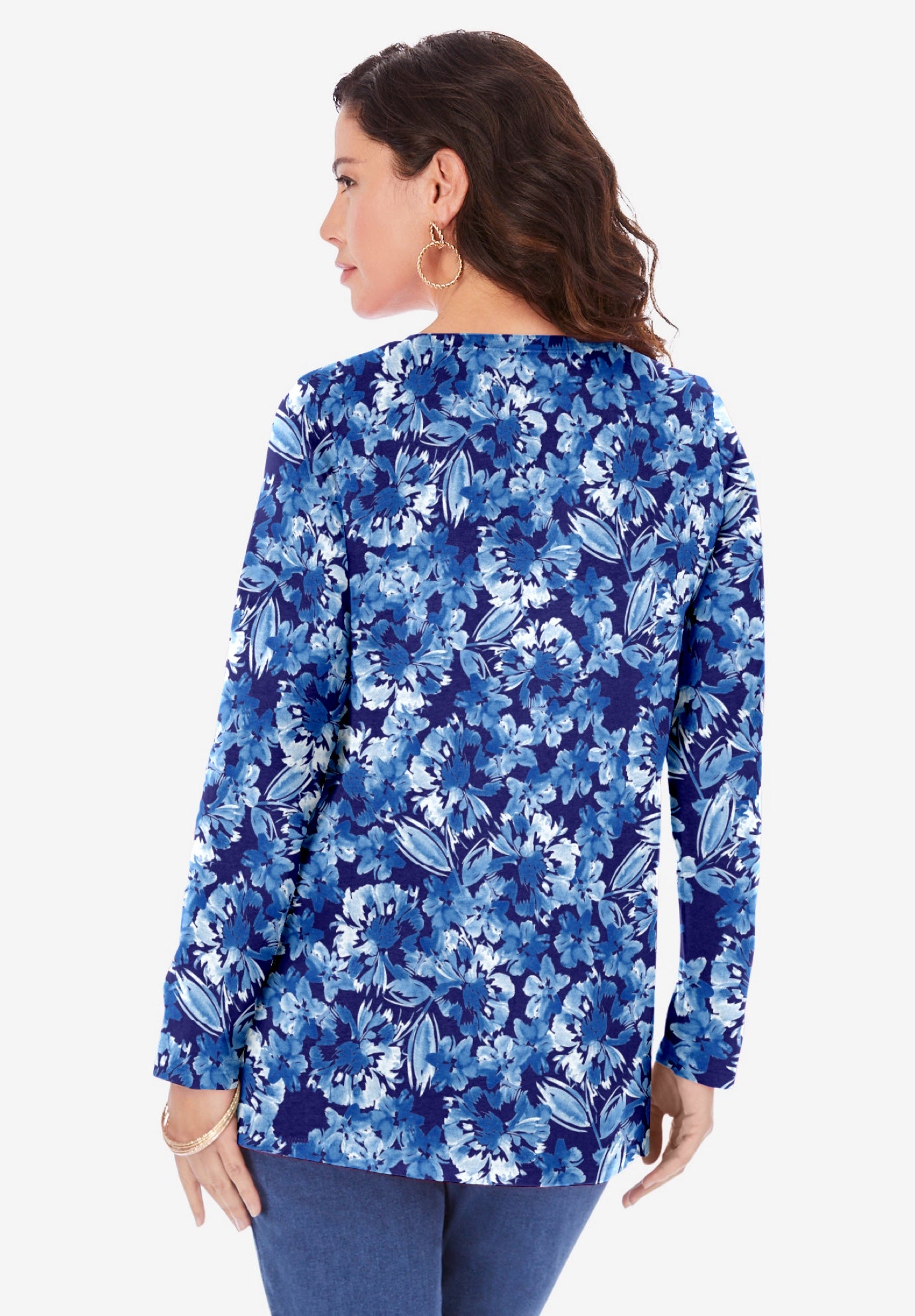 Plus Size Cotton Ultimate Long Sleeve Crewneck Tee image number 1