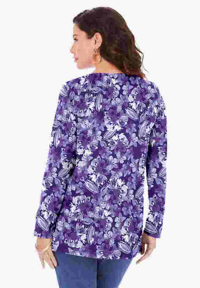 Plus Size Cotton Ultimate Long Sleeve Crewneck Tee image number 1