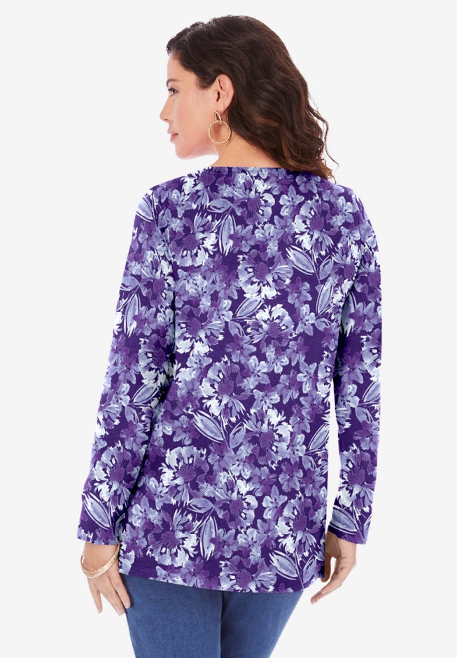 Plus Size Cotton Ultimate Long Sleeve Crewneck Tee image number 1