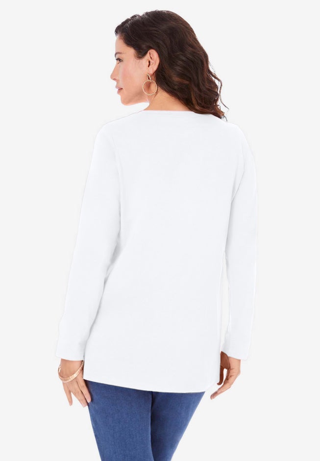 Plus Size Cotton Ultimate Long Sleeve Crewneck Tee image number 1