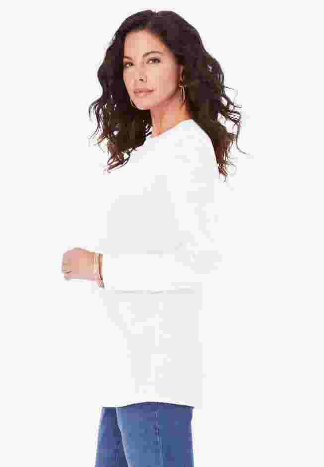 Plus Size Cotton Ultimate Long Sleeve Crewneck Tee image number 2