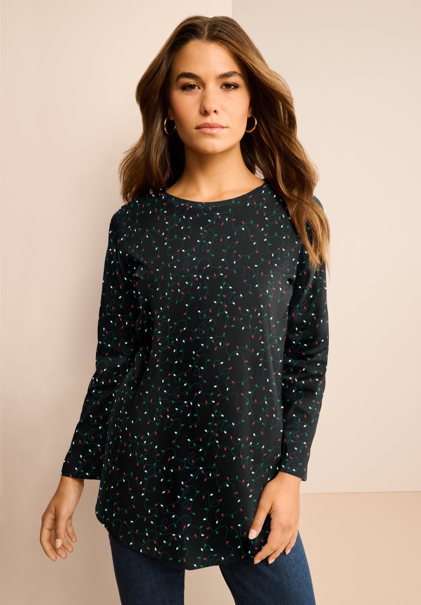 Plus Size Cotton Ultimate Long Sleeve Crewneck Tee image number 0