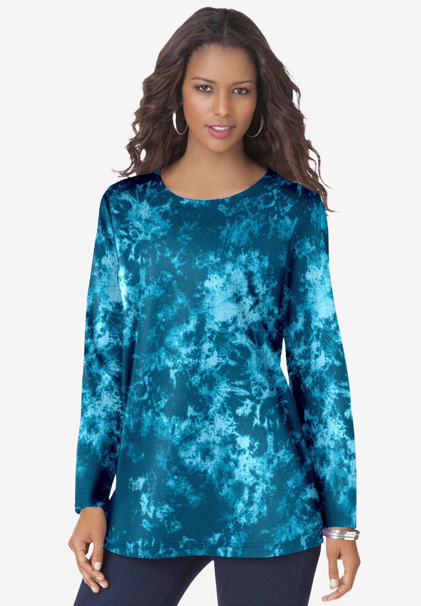 Plus Size Cotton Ultimate Long Sleeve Crewneck Tee image number 0