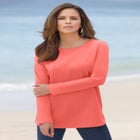 Plus Size Cotton Ultimate Long Sleeve Crewneck Tee image number null
