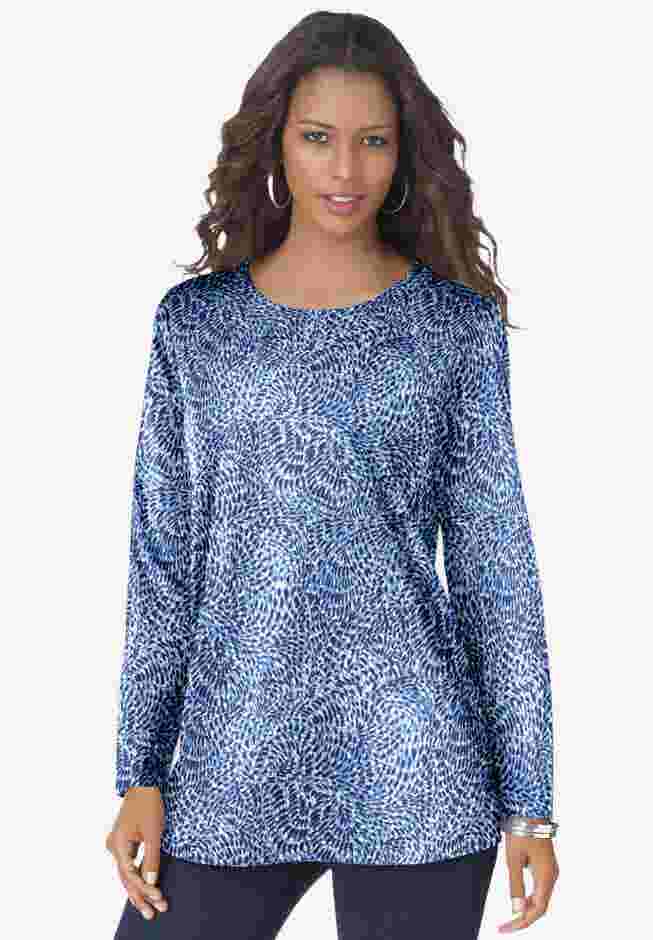 Plus Size Cotton Ultimate Long Sleeve Crewneck Tee image number 0