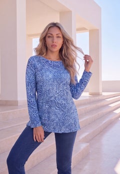 Plus Size Ultimate Cotton Crewneck Long Sleeve Tee