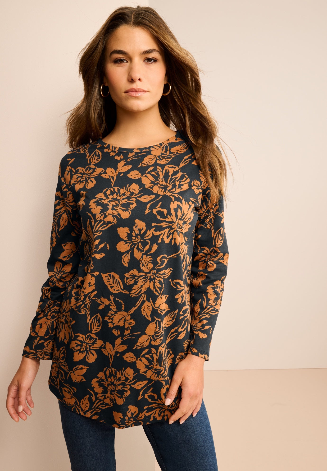 Plus Size Cotton Ultimate Long Sleeve Crewneck Tee image number 0