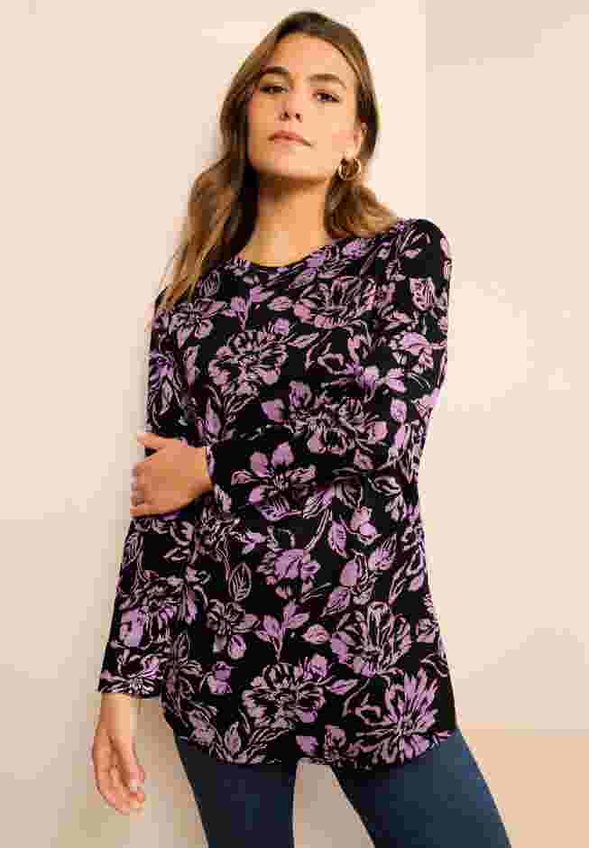 Plus Size Cotton Ultimate Long Sleeve Crewneck Tee image number 0