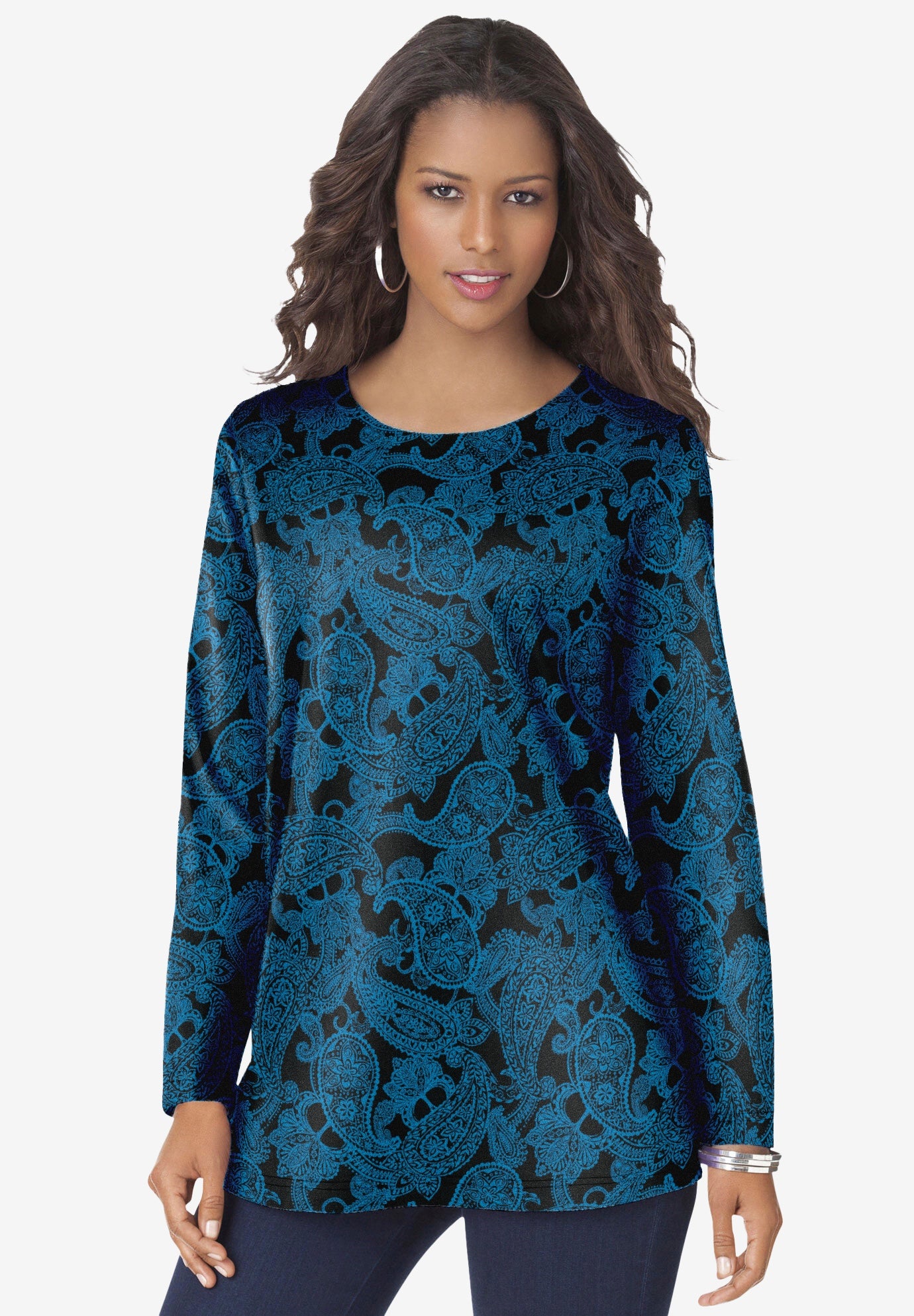 Plus Size Cotton Ultimate Long Sleeve Crewneck Tee image number 0