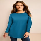 Plus Size Ultimate Cotton Crewneck Long Sleeve Tee image number null