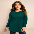 Plus Size Cotton Ultimate Long Sleeve Crewneck Tee image number null