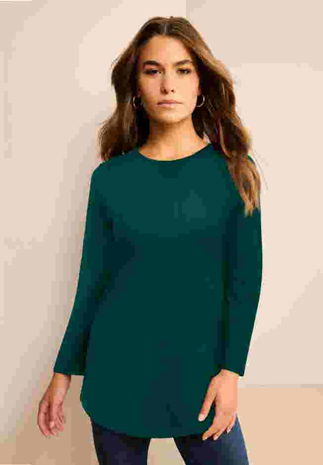 Plus Size Cotton Ultimate Long Sleeve Crewneck Tee image number 0