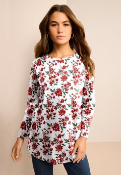 Plus Size Ultimate Cotton Crewneck Long Sleeve Tee
