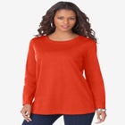 Plus Size Cotton Ultimate Long Sleeve Crewneck Tee image number null