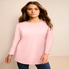 Plus Size Ultimate Cotton Crewneck Long Sleeve Tee image number 0