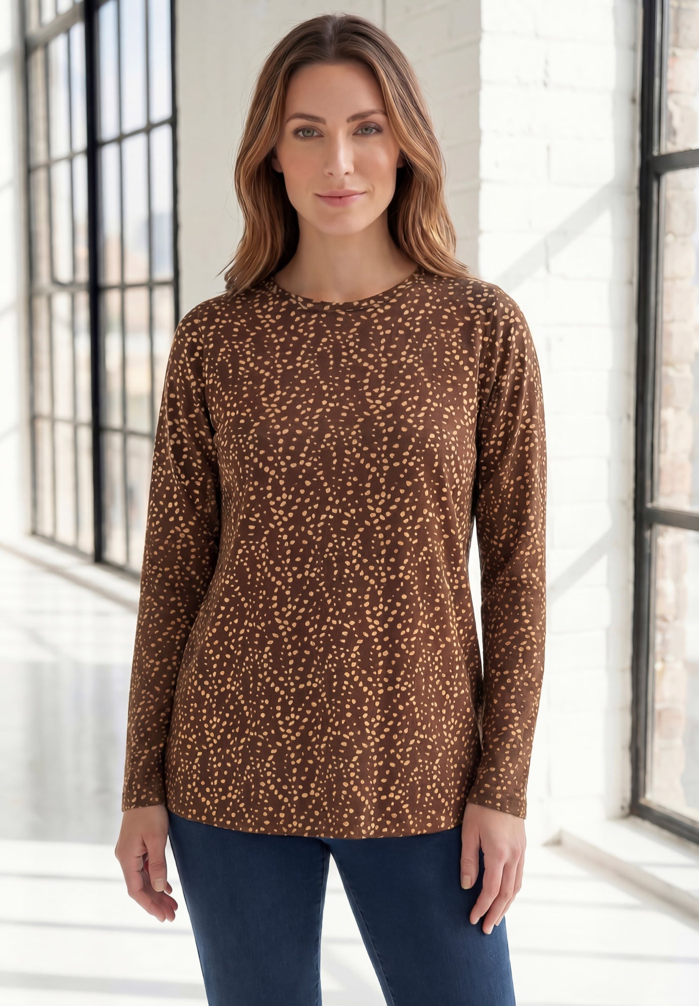 Plus Size Ultimate Cotton Crewneck Long Sleeve Tee image number 0