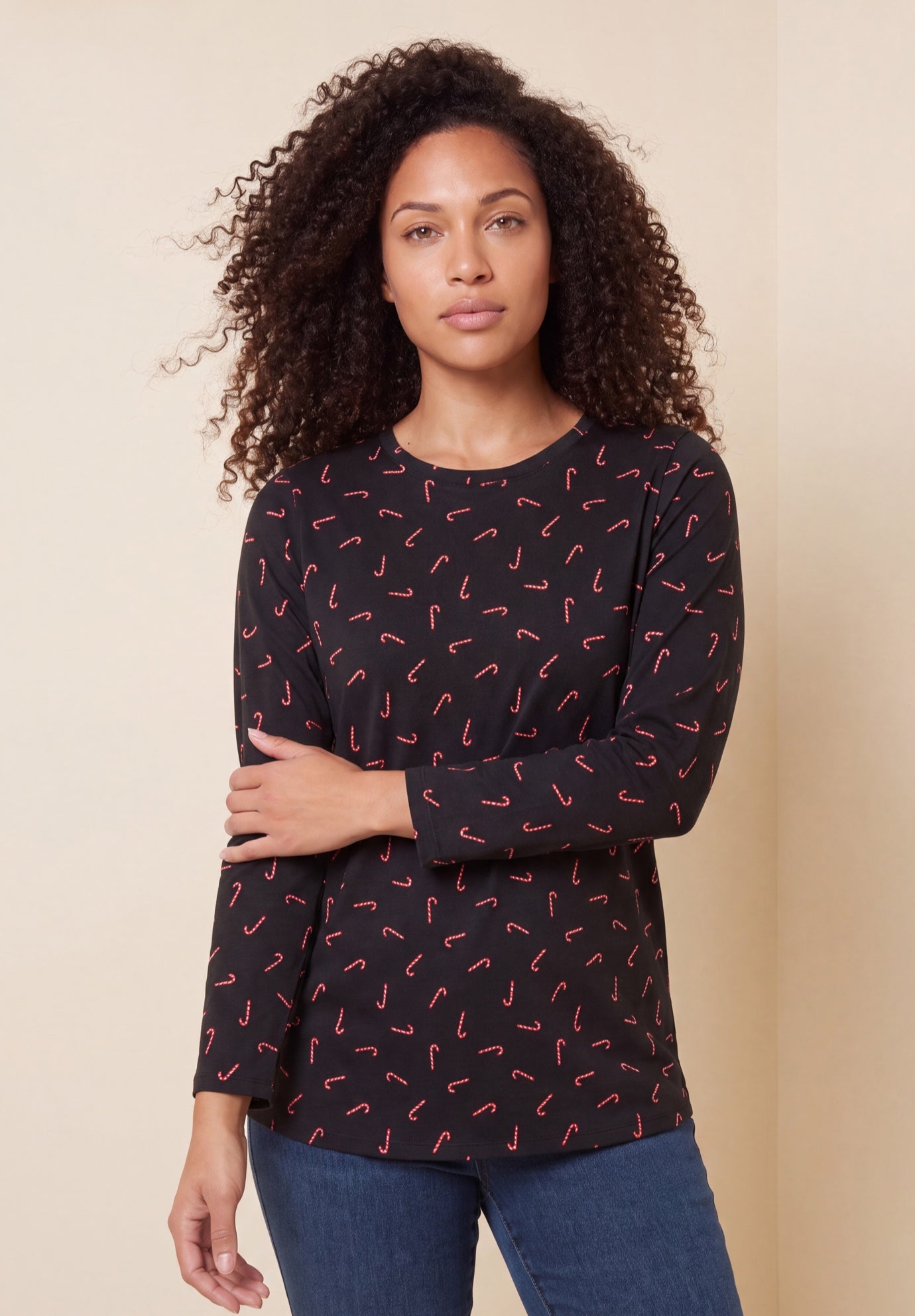 Plus Size Ultimate Cotton Crewneck Long Sleeve Tee image number 0