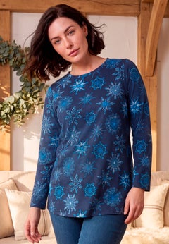 Plus Size Ultimate Cotton Crewneck Long Sleeve Tee
