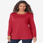 Plus Size Cotton Ultimate Long Sleeve Crewneck Tee image number null