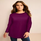 Plus Size Ultimate Cotton Crewneck Long Sleeve Tee image number null