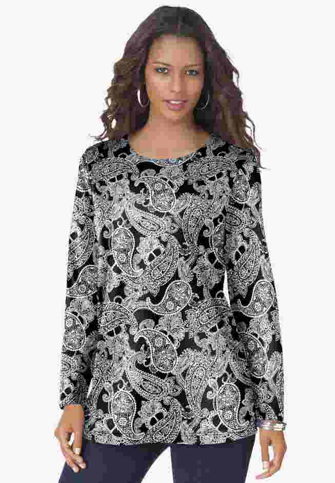 Plus Size Cotton Ultimate Long Sleeve Crewneck Tee image number 0