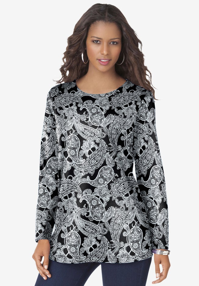 Plus Size Cotton Ultimate Long Sleeve Crewneck Tee image number 0