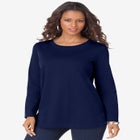 Plus Size Cotton Ultimate Long Sleeve Crewneck Tee image number null