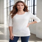 Plus Size Ultimate Cotton Crewneck Long Sleeve Tee image number null