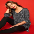 Plus Size Cotton Ultimate Long Sleeve V-Neck Tunic image number null