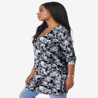 Plus Size Cotton Ultimate Long Sleeve V-Neck Tunic image number null