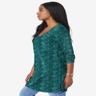Plus Size Cotton Ultimate Long Sleeve V-Neck Tunic image number null