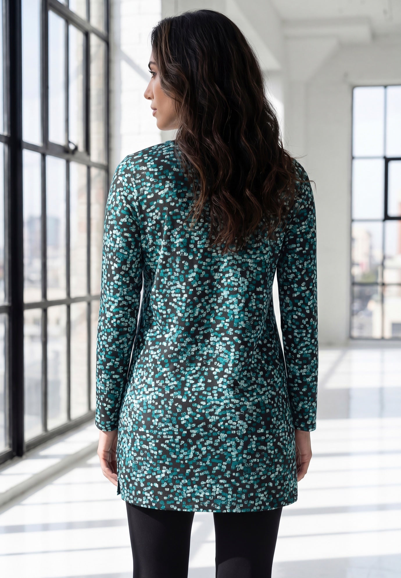 Plus Size Cotton Ultimate Long Sleeve V-Neck Tunic image number 1